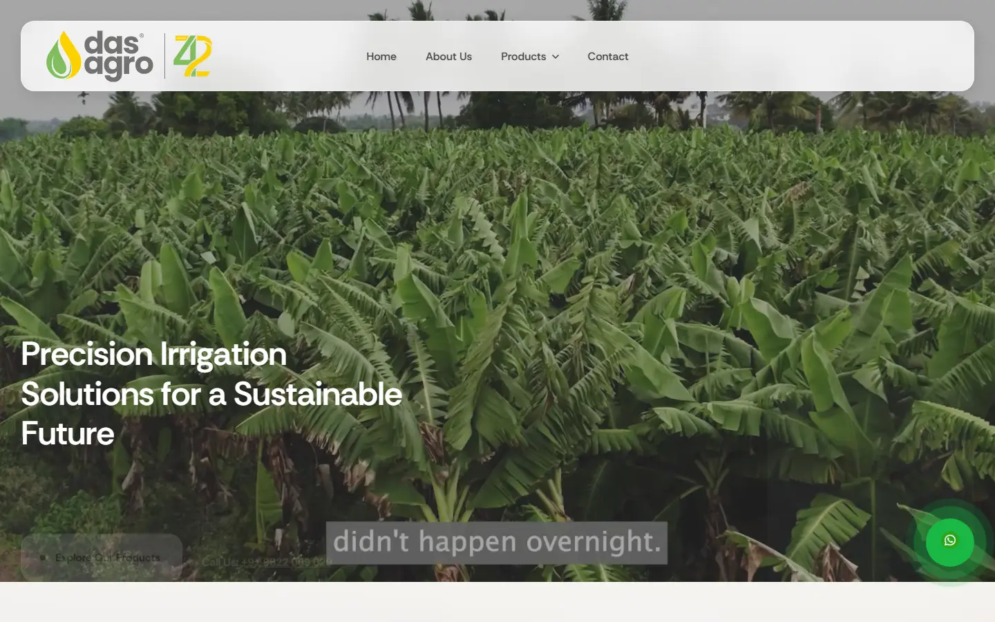 Das Agro website homepage, desktop view