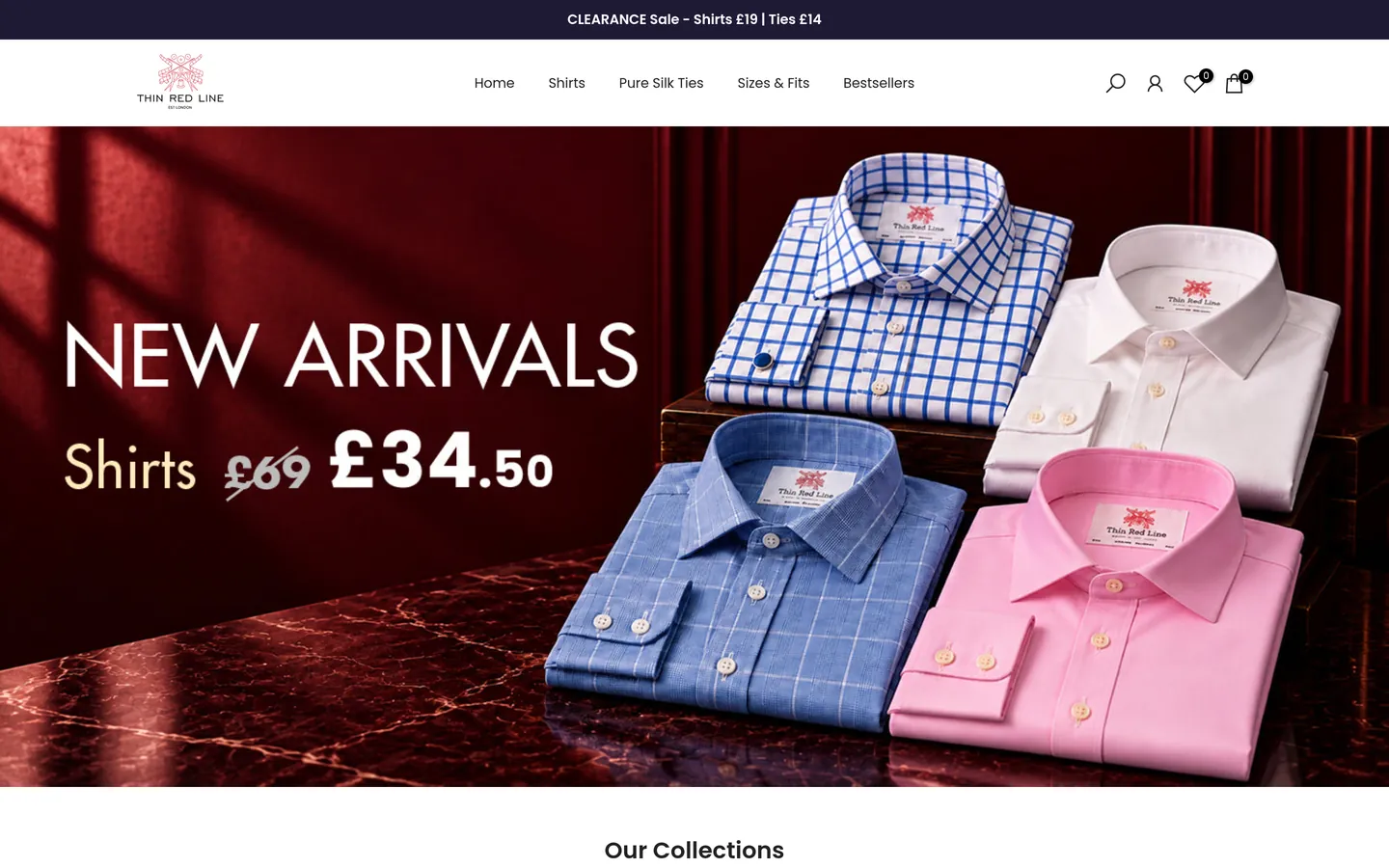 Thin Red Line website homepage, desktop view